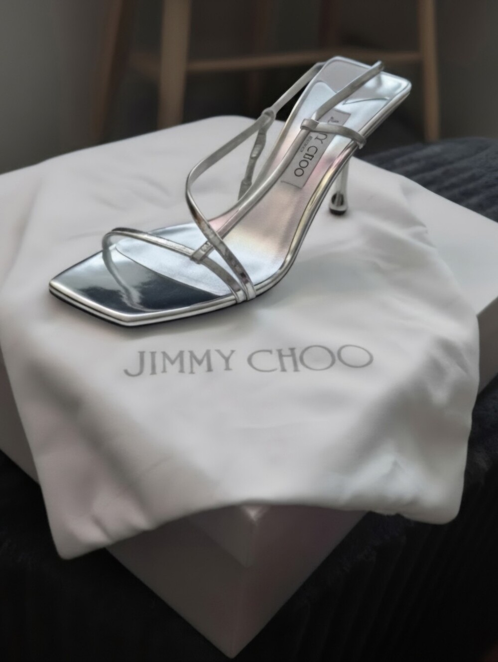 Jimmy Choo Etana 80 Liquid Metal Leather